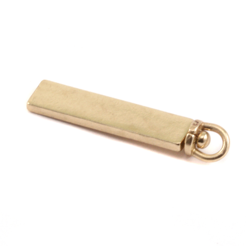 Metal Stamping Blanks Brass Swivel Two Sided Pendant, 25mm (1") x 5.8mm (.23"), 14g